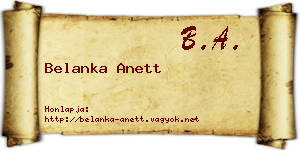 Belanka Anett névjegykártya